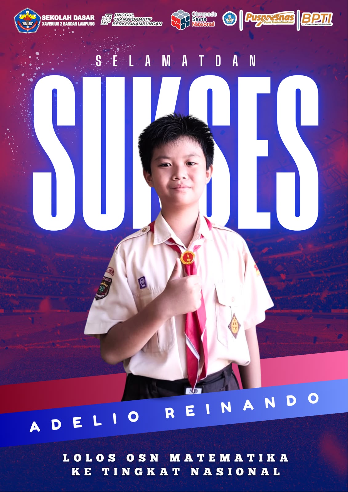 Bangga! Siswa SD Xaverius 2 Bandar Lampung Lolos Jadi Finalis OSN Matematika Tingkat Nasional 2026