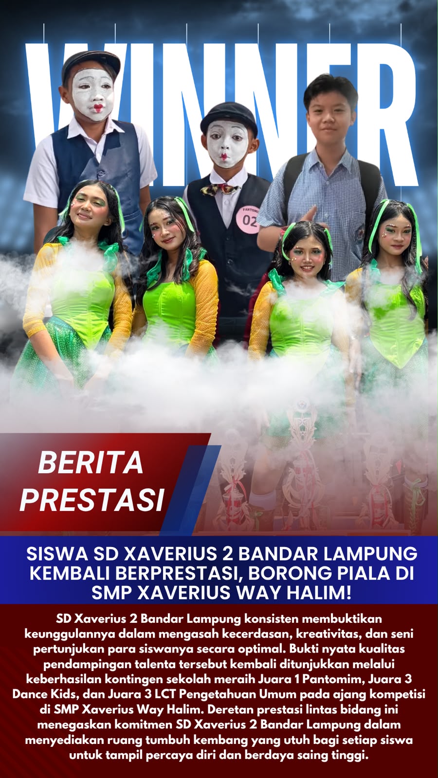 Siswa SD Xaverius 2 Bandar Lampung Kembali Berprestasi, Borong Piala di SMP Xaverius Way Halim!